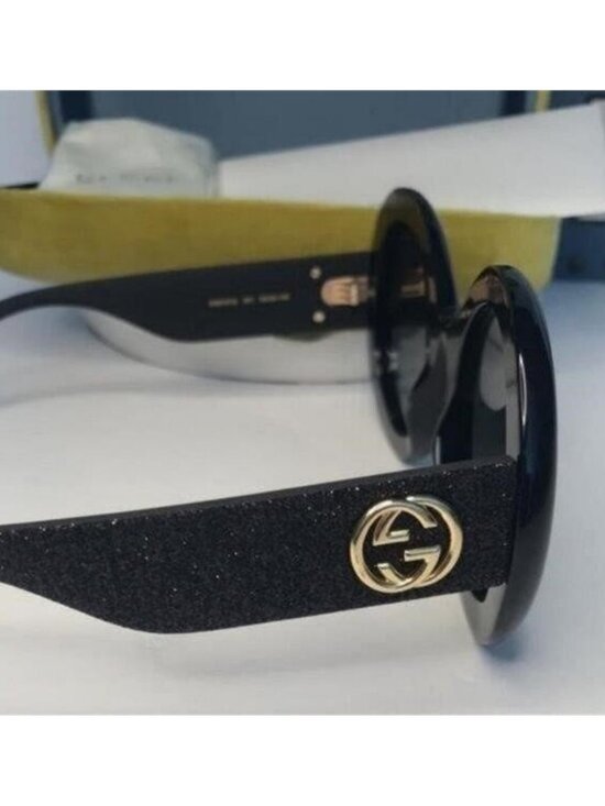 Authentic New Gucci Black GG0101S Round Gradient Sunglasses